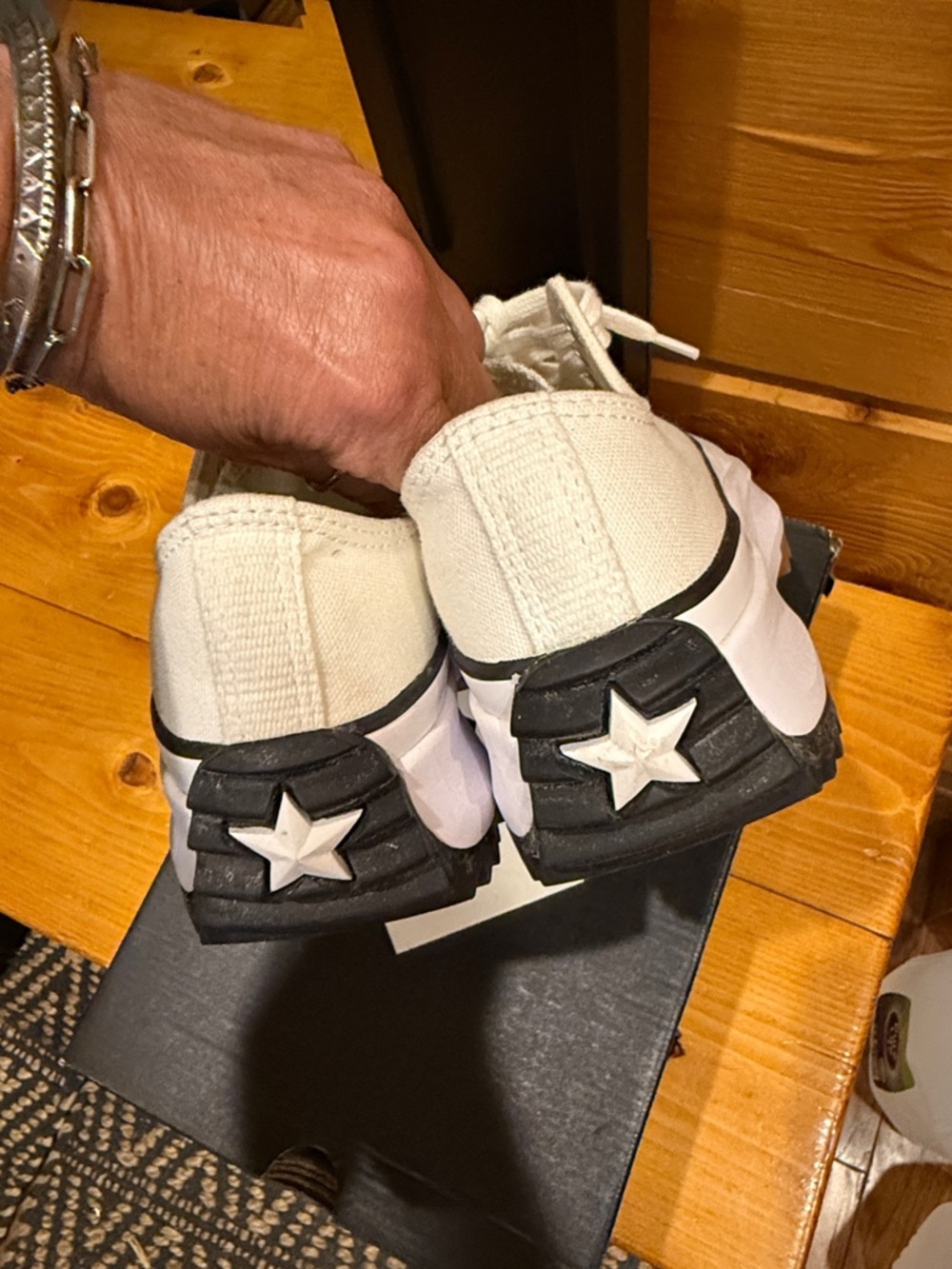 Converse Platform Low Top Sneakers in White/Black/Gum - Picture 7 of 7